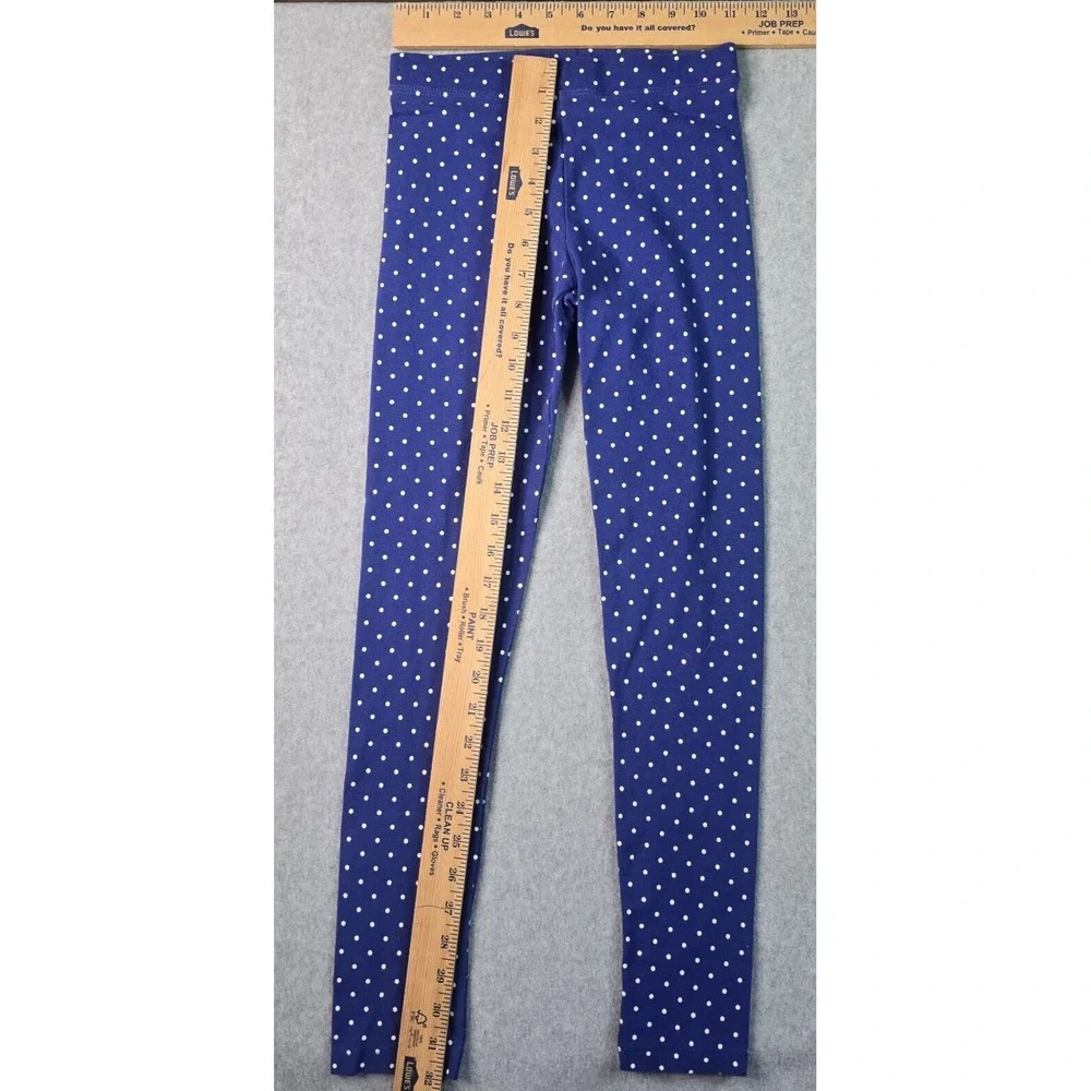 Gymboree‎ Leggings Girls Size 12 L Blue Navy Polka Dot Solid 2 Pack Stretch